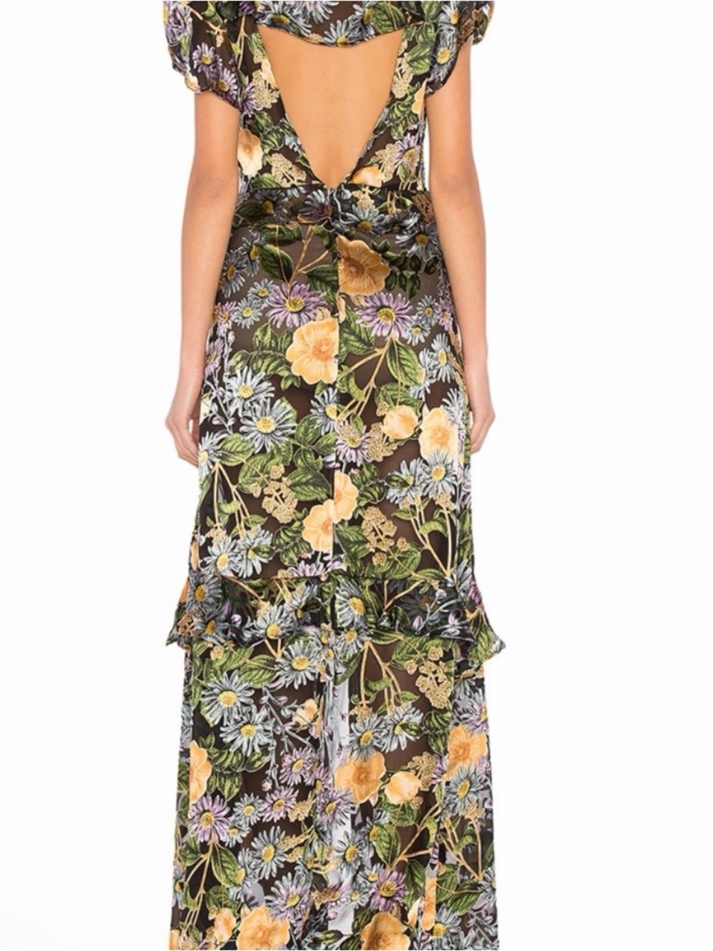 For Love & Lemons Floral Cutout Maxi Dress XS - Picture 3 of 12